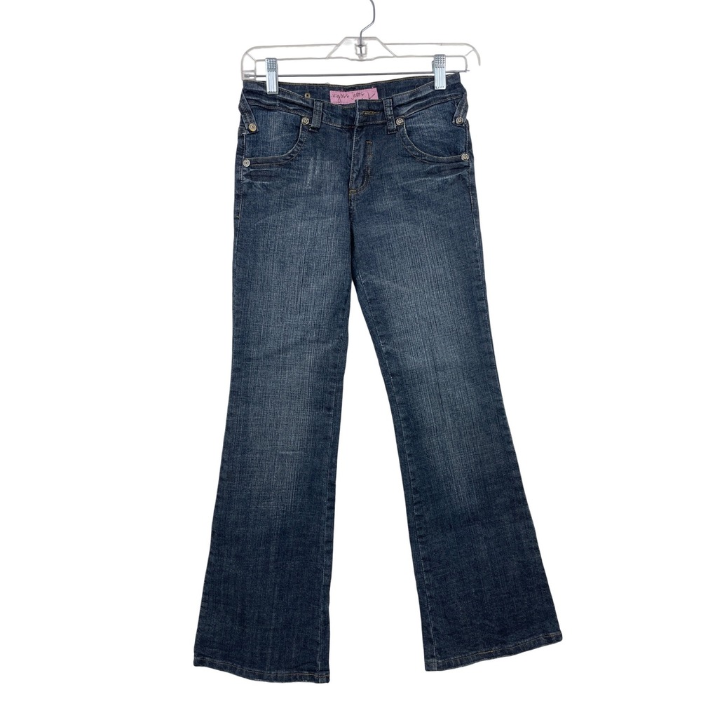 Vigoss Jeans Kids Size 10‎ Bootcut Dark Wash Embroidered Pockets Denim Pants